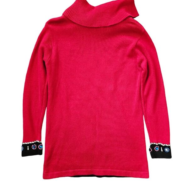 Vintage Victoria Jones Red Embellished Christmas Tree Sweater Size S - Picture 2 of 6